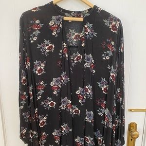 Free People Floral Long Sleeve Blouse